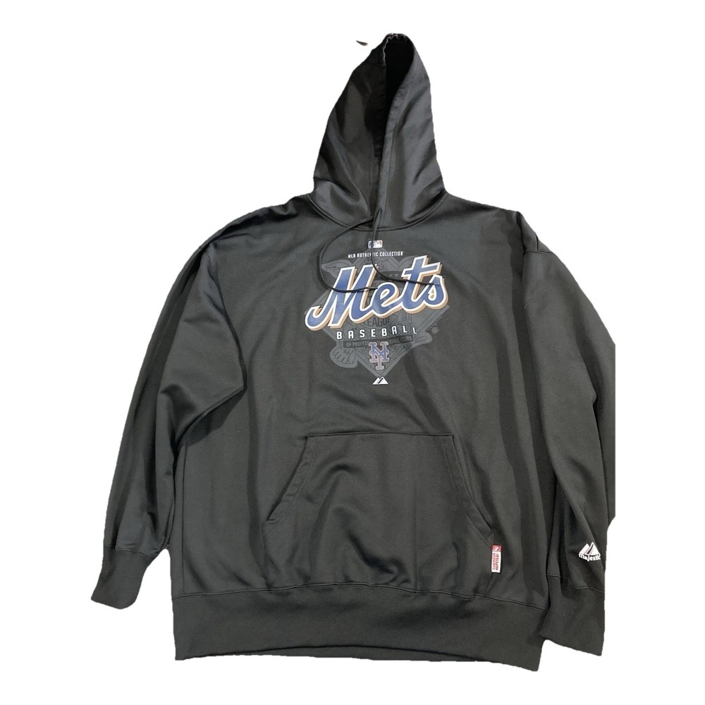 New York‎ Mets Hoodie Majestic Therma Base Black 2XL MLB Pullover